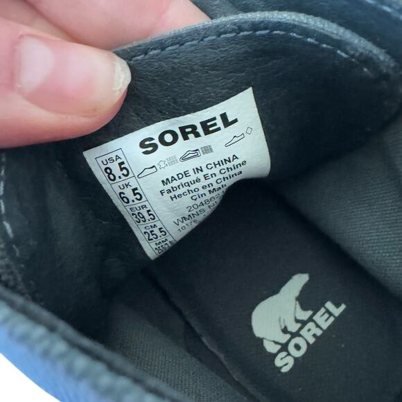 Sorel Evie II Lace Wedge Booties Quarry/Grill 8.5 - Picture 6 of 9